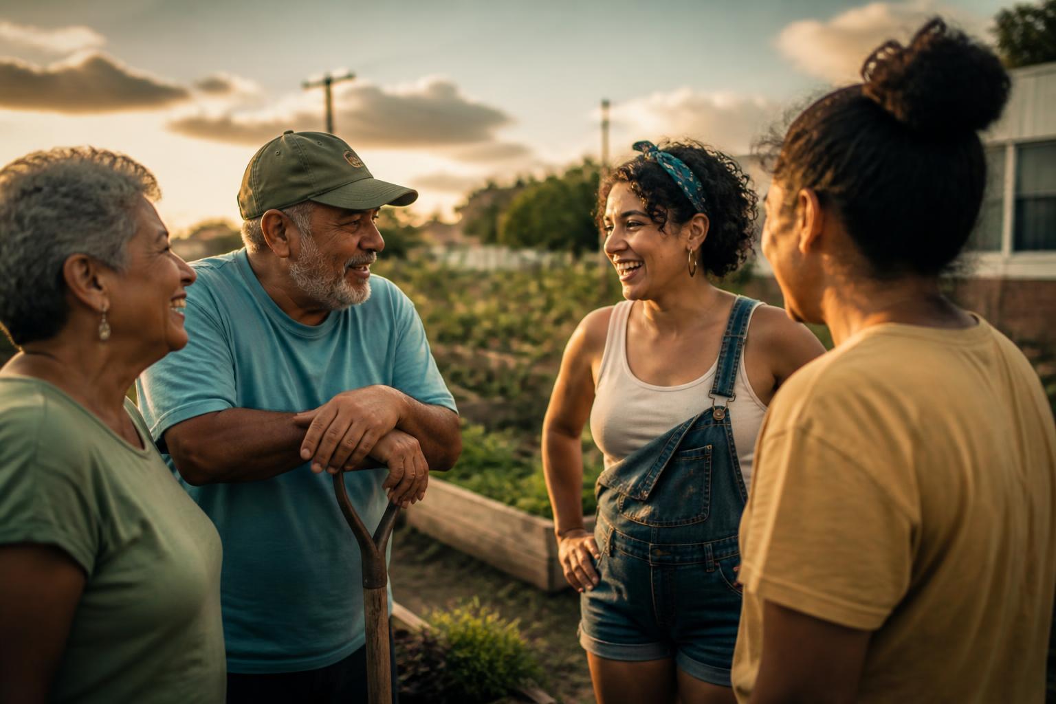 Cooperativistas conversando en comunidad